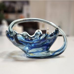 Vintage Art Glass Basket Sooner/Ozark?